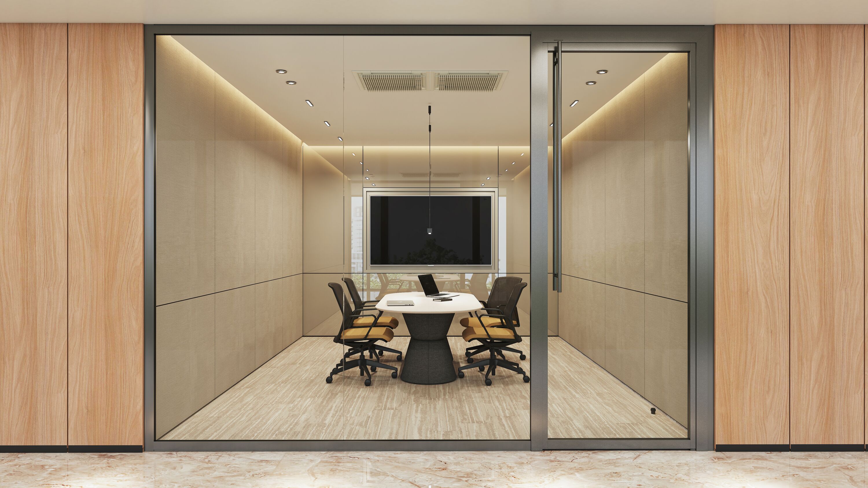 Architectural glass office and meeting-room application