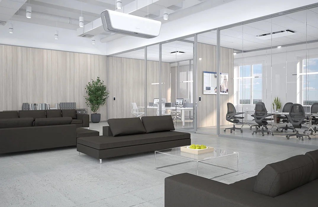 Fellowes Array networked air purification products in a workplace